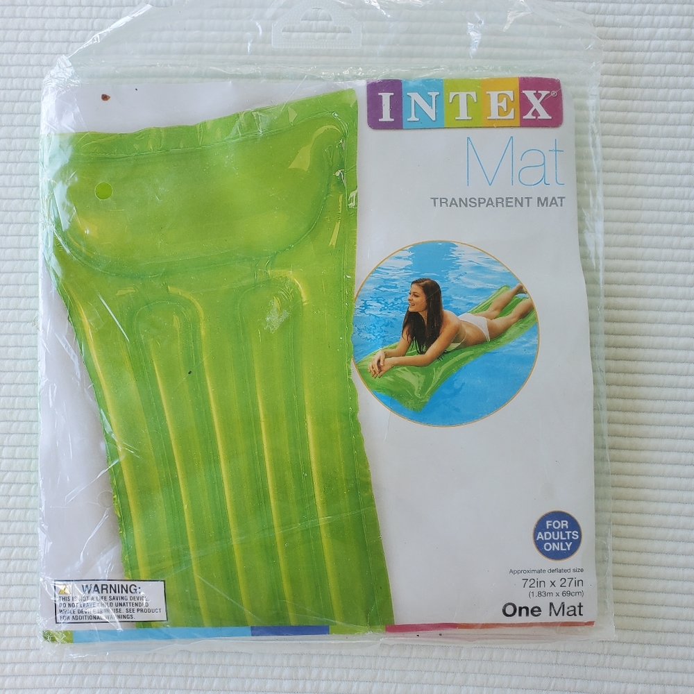 Intex Mat Pool Air Mattress Inflatable 2014 72" x 27" New Float Raft Green